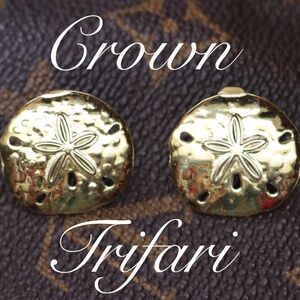 Crown Trifari Sand Dollar Earrings